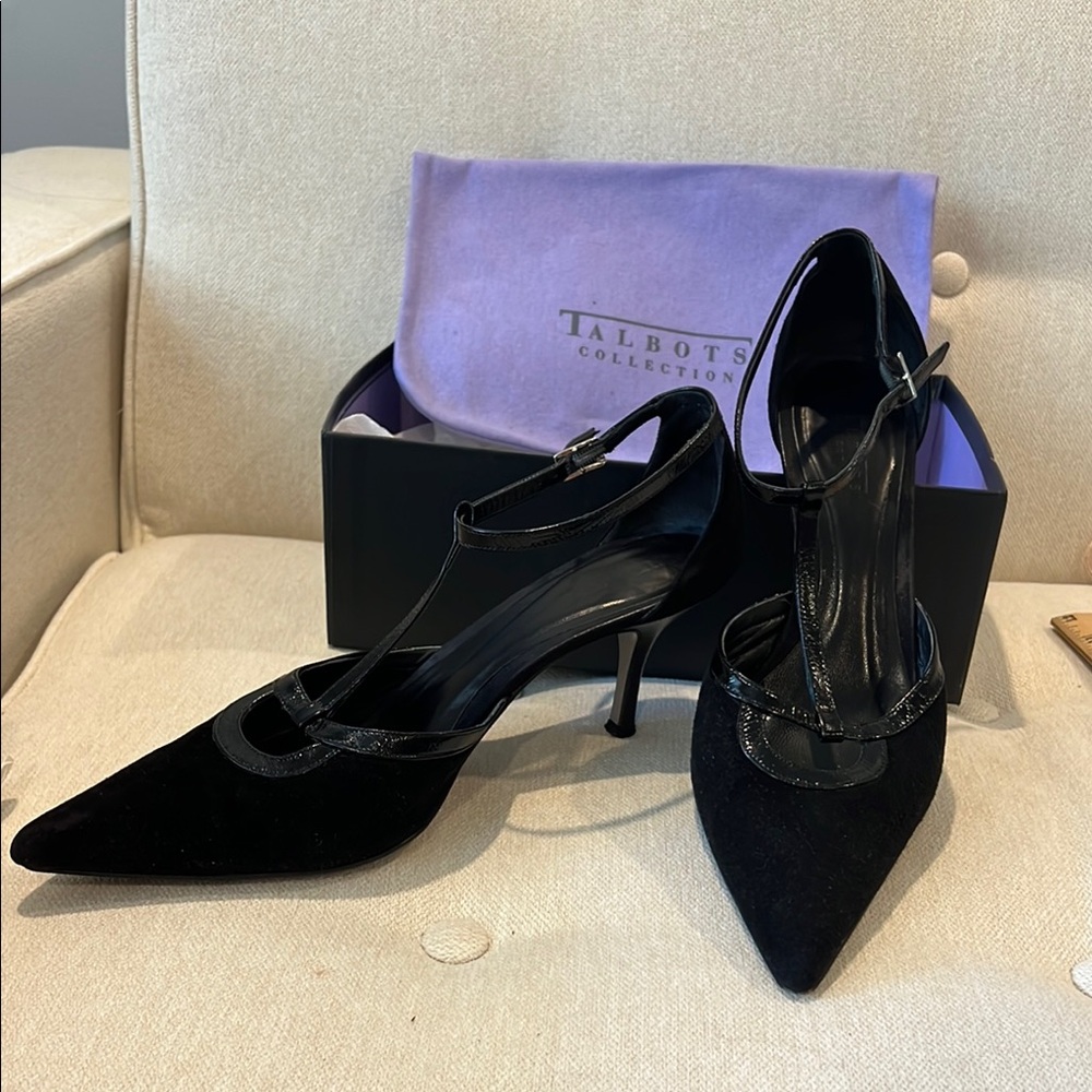 Talbots Black all Leather Heels Made in Italy